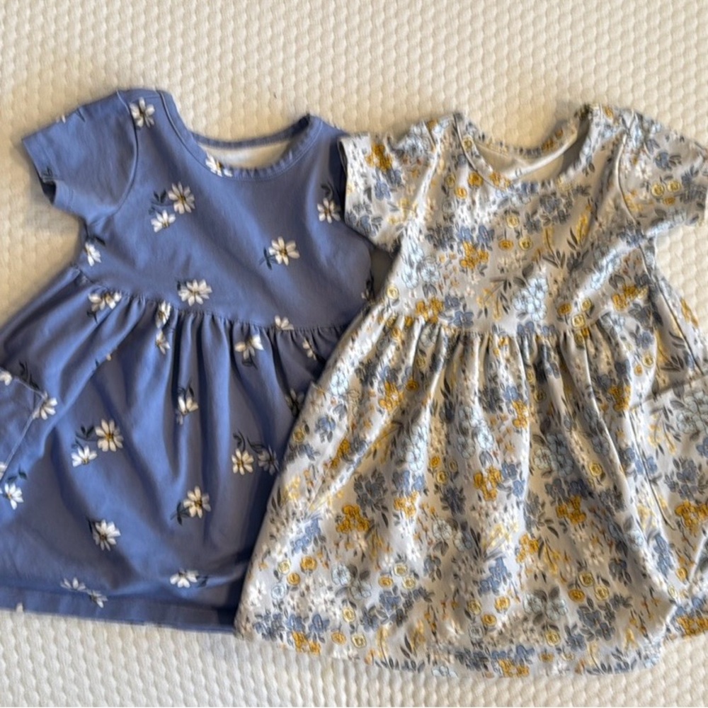 Never worn Quince Organic Fit and Flare floral dresses size 18-24 months.